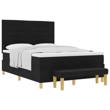 Boxspring bed met matras met hoofdeinde Zwart 140 x 190 cm Stof