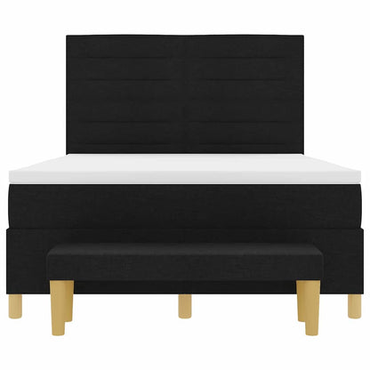 Boxspring bed met matras met hoofdeinde Zwart 140 x 190 cm Stof