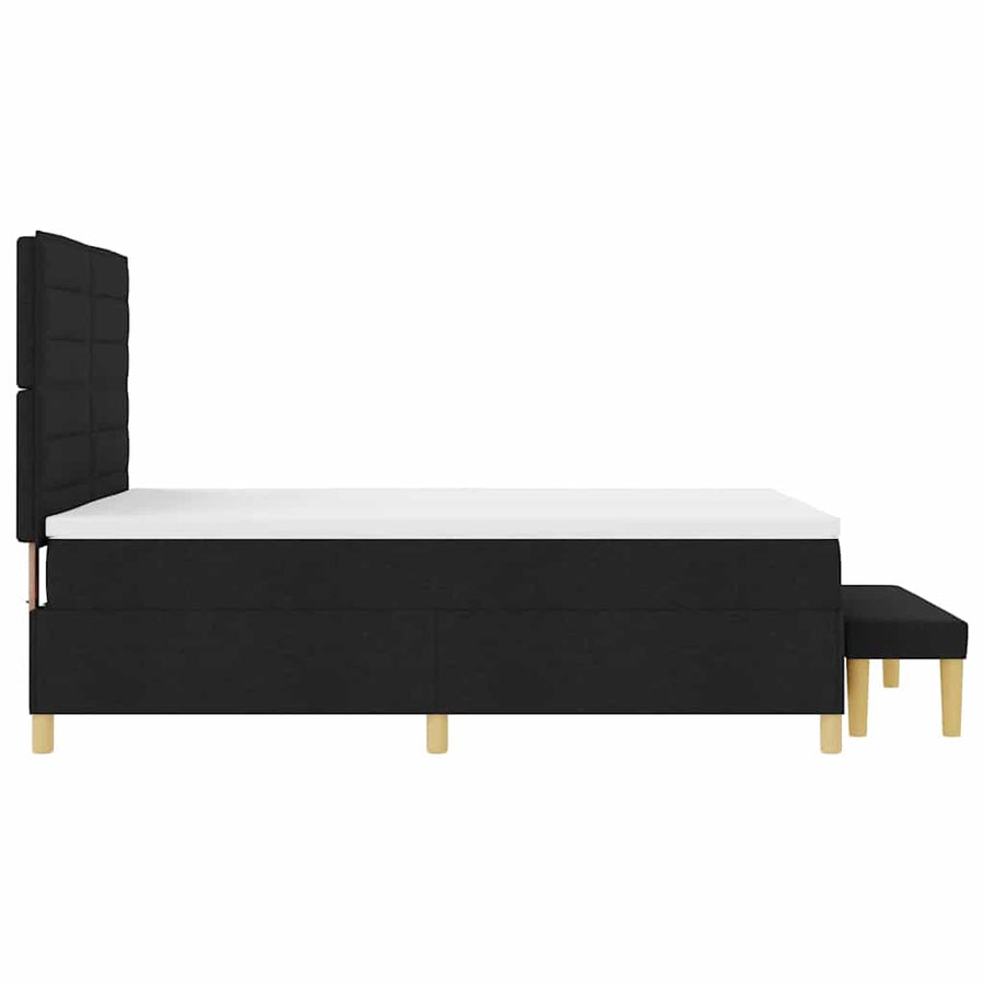 Boxspring bed met matras met hoofdeinde Zwart 140 x 190 cm Stof