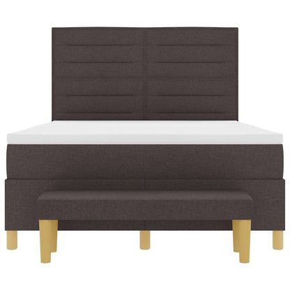 Boxspring bed met hoofdeinde Donkerbruin 200 x 140 cm Stof