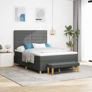 Boxspring bed 160x200 cm donkergrijs met matras