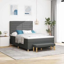 Boxspring bed met matras Donkergrijs 160 x 200 cm Stof