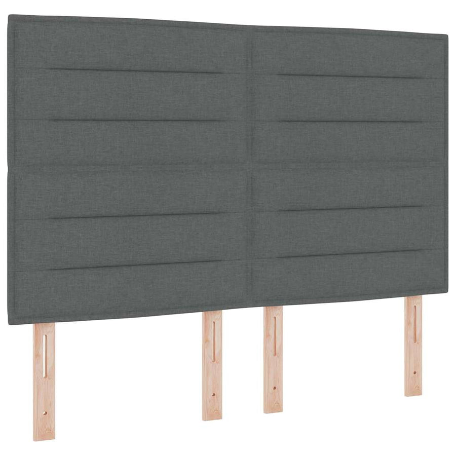 Boxspring bed met matras Donkergrijs 160 x 200 cm Stof