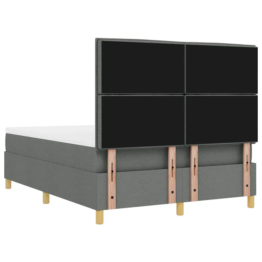 Boxspring bed met matras Donkergrijs 160 x 200 cm Stof