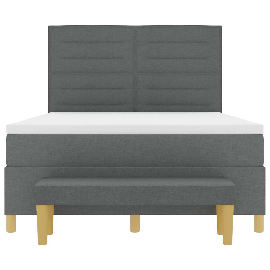 Boxspring bed met matras Donkergrijs 160 x 200 cm Stof