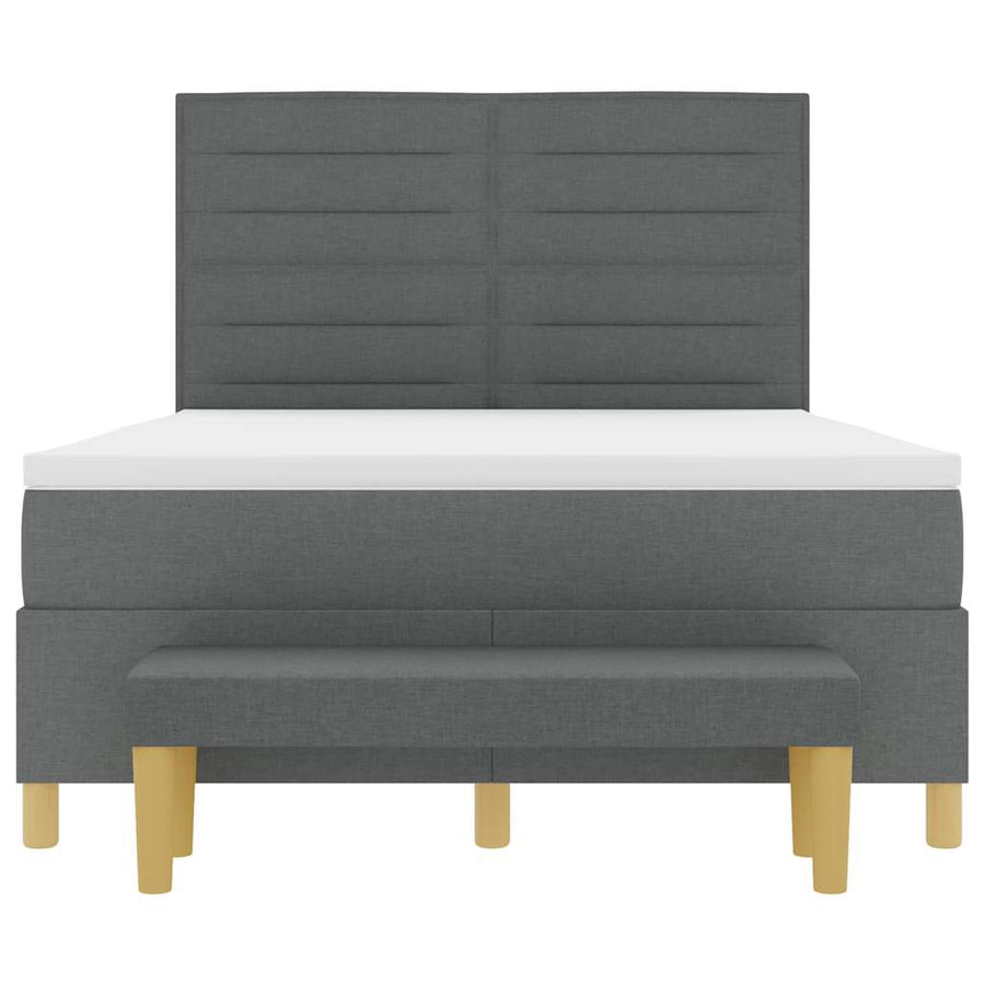 Boxspring bed met matras Donkergrijs 160 x 200 cm Stof