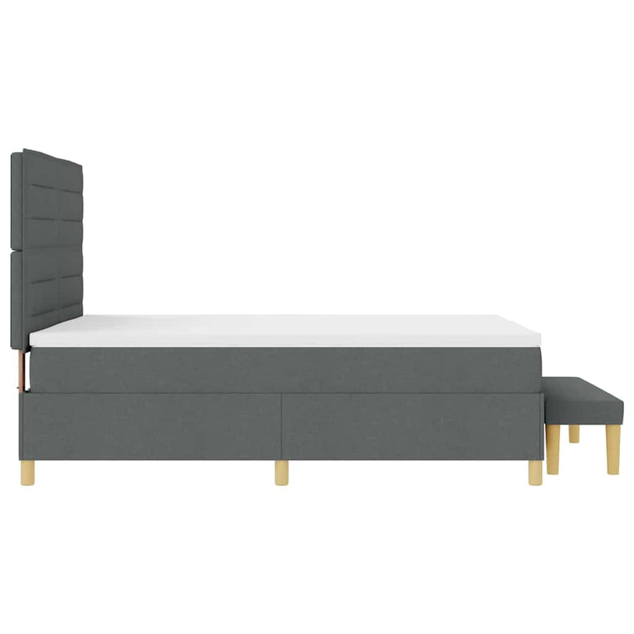 Boxspring bed met matras Donkergrijs 160 x 200 cm Stof