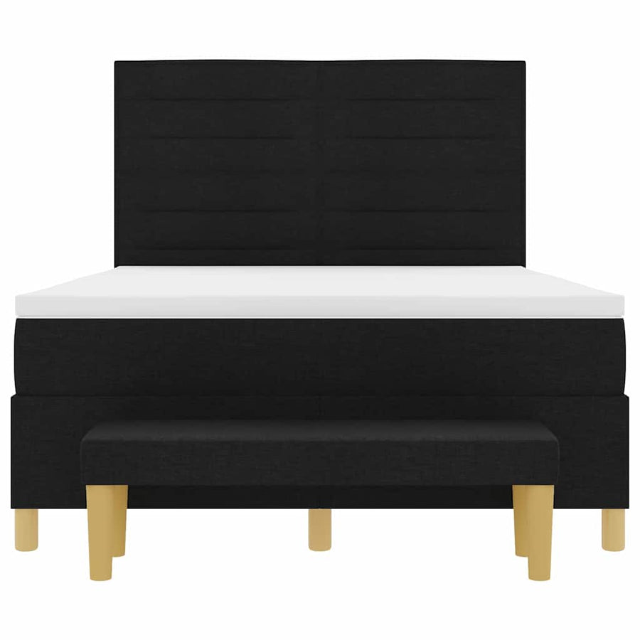 Boxspring bed met matras met hoofdeinde Zwart 160 x 200 cm Stof