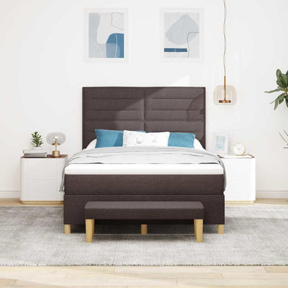 Boxspring bed met hoofdeinde Donkerbruin 200 x 160 cm Stof