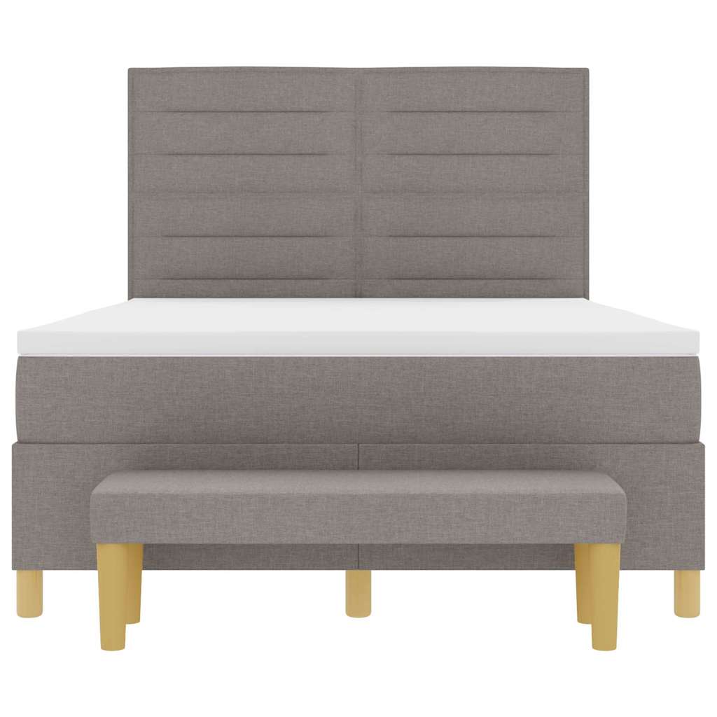 Boxspring bed met hoofdeinde Taupe 200 x 160 cm Stof