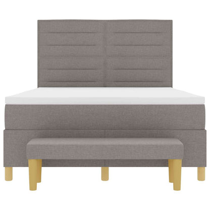 Boxspring bed met hoofdeinde Taupe 200 x 160 cm Stof
