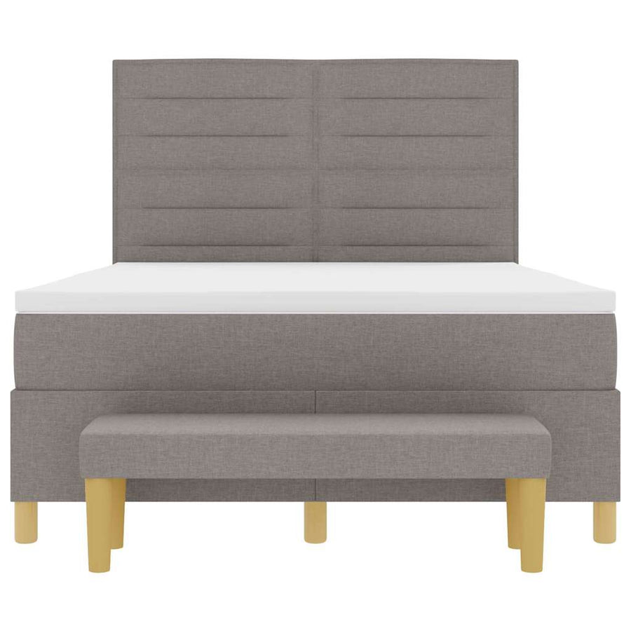 Boxspring bed met hoofdeinde Taupe 200 x 160 cm Stof