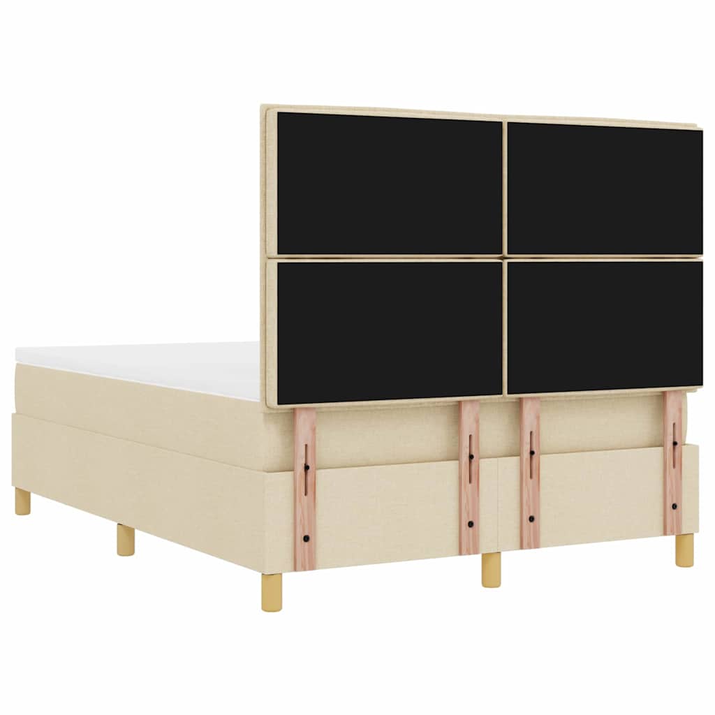 Boxspring bed met hoofdeinde Crème 200 x 160 cm Stof
