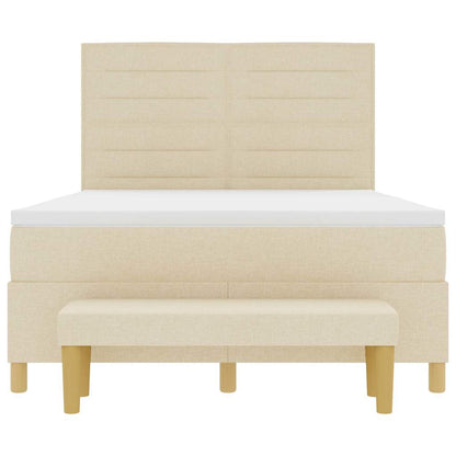 Boxspring bed met hoofdeinde Crème 200 x 160 cm Stof