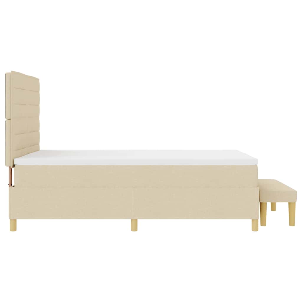 Boxspring bed met hoofdeinde Crème 200 x 160 cm Stof