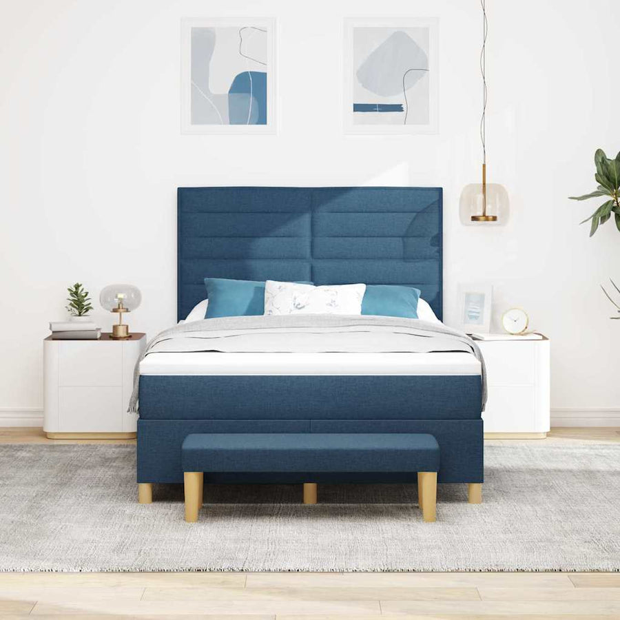 Boxspring bed met hoofdeinde Blauw 200 x 160 cm Stof