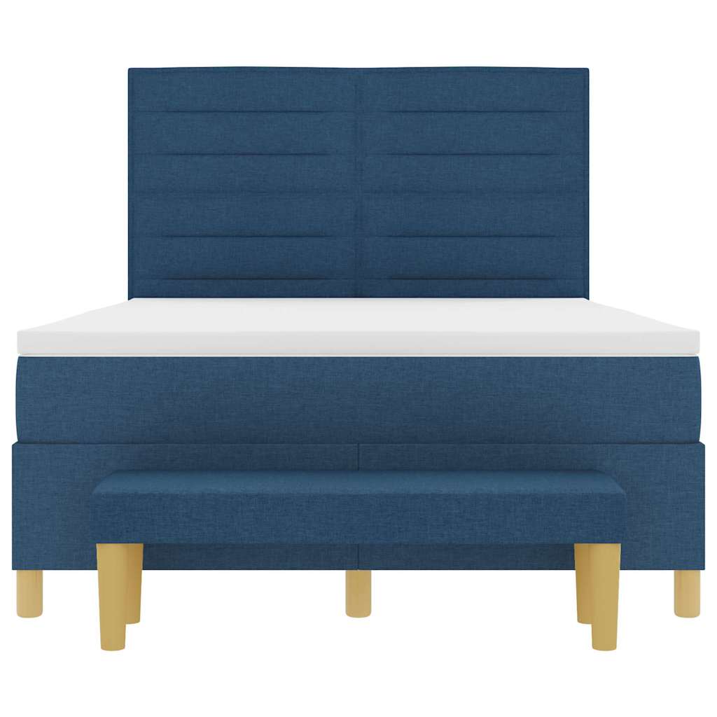 Boxspring bed met hoofdeinde Blauw 200 x 160 cm Stof
