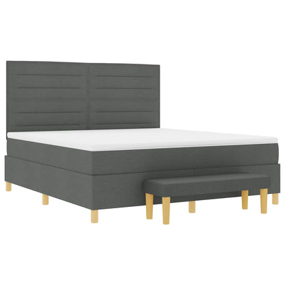 Boxspring bed met matras Donkergrijs 180 x 200 cm Stof