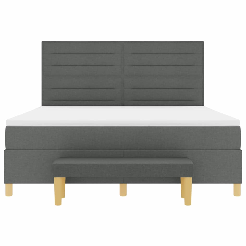 Boxspring bed met matras Donkergrijs 180 x 200 cm Stof