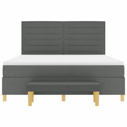 Boxspring bed met matras Donkergrijs 180 x 200 cm Stof