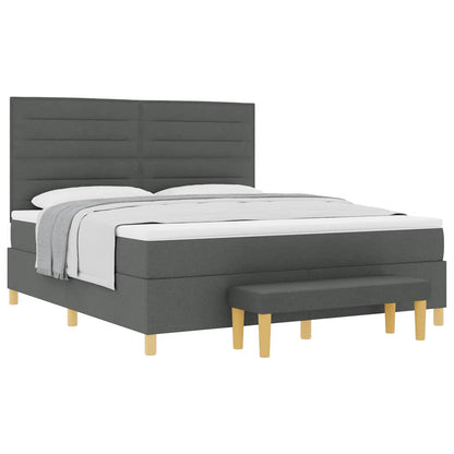Boxspring bed met matras Donkergrijs 180 x 200 cm Stof