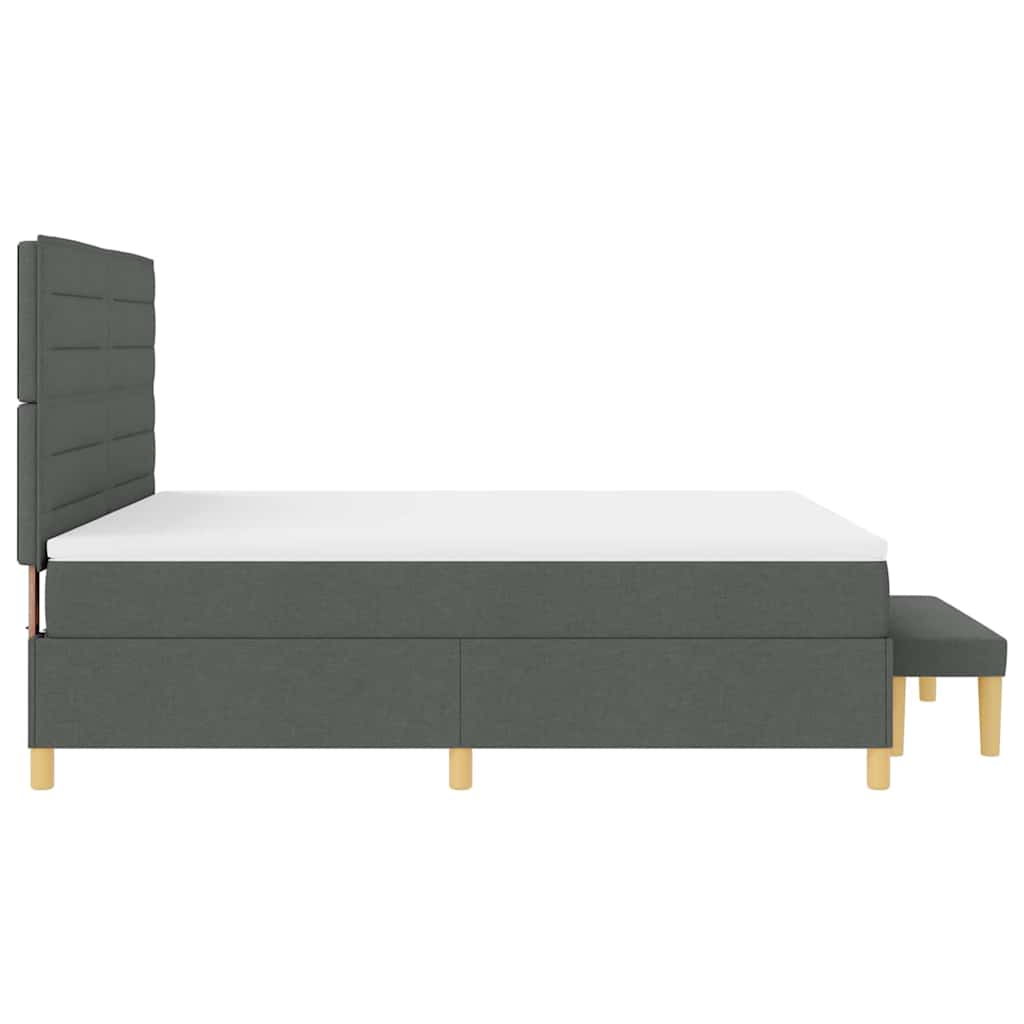 Boxspring bed met matras Donkergrijs 180 x 200 cm Stof