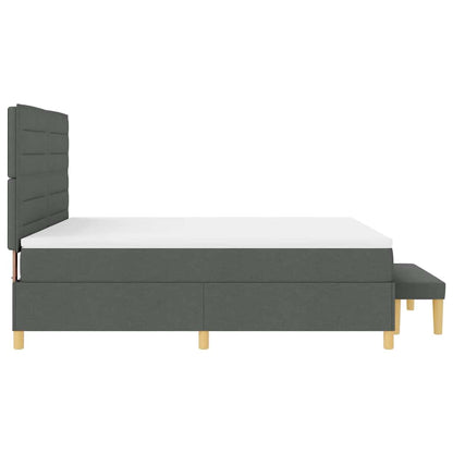 Boxspring bed met matras Donkergrijs 180 x 200 cm Stof