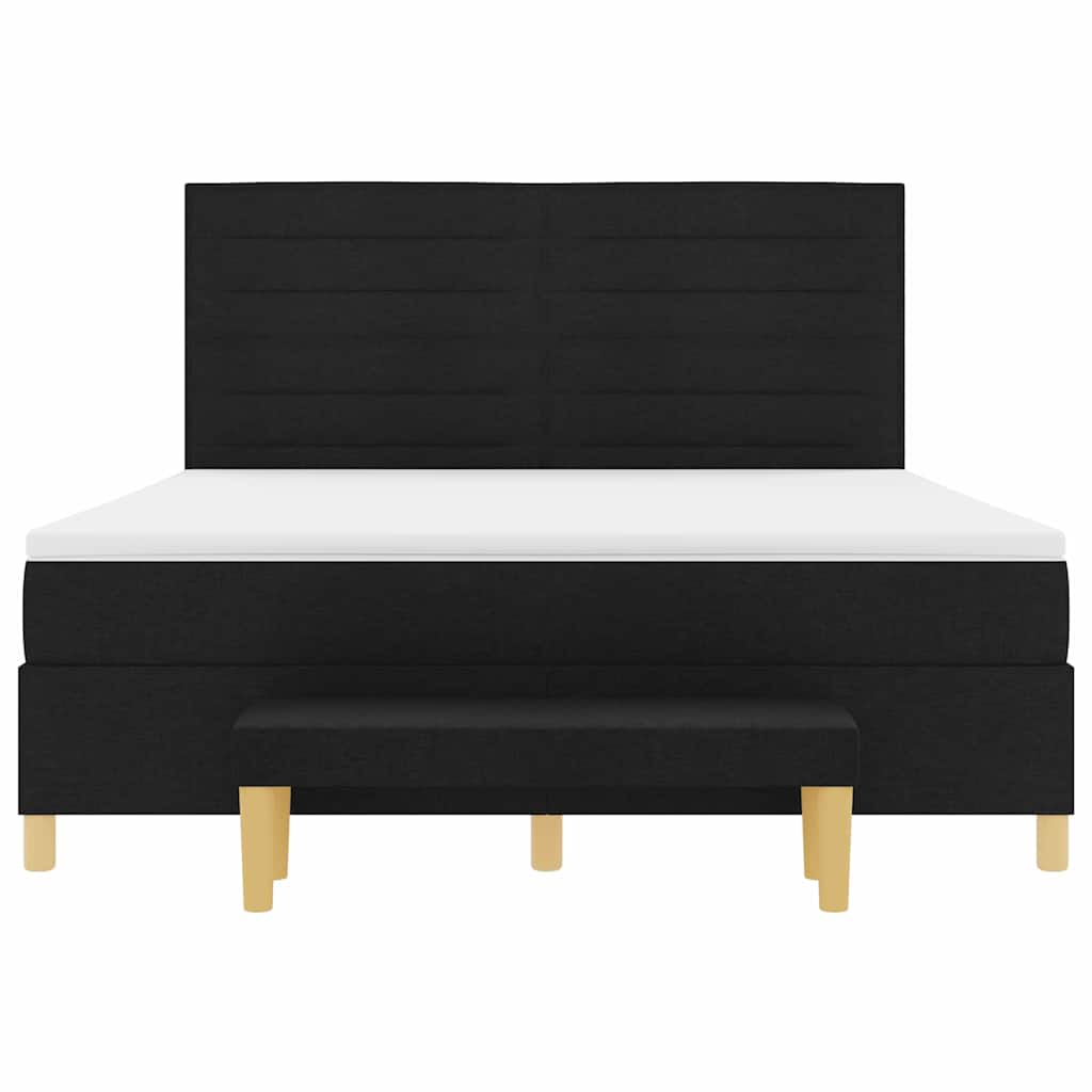 Boxspring bed met matras met hoofdeinde Zwart 180 x 200 cm Stof