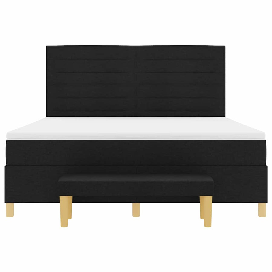 Boxspring bed met matras met hoofdeinde Zwart 180 x 200 cm Stof