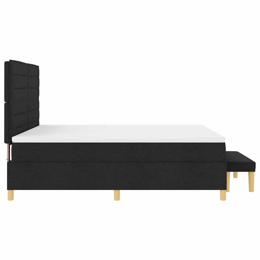 Boxspring bed met matras met hoofdeinde Zwart 180 x 200 cm Stof