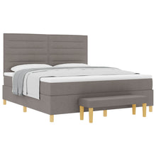 Boxspring bed met matras met hoofdeinde Taupe 180 x 200 cm Stof
