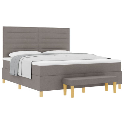 Boxspring bed met matras met hoofdeinde Taupe 180 x 200 cm Stof