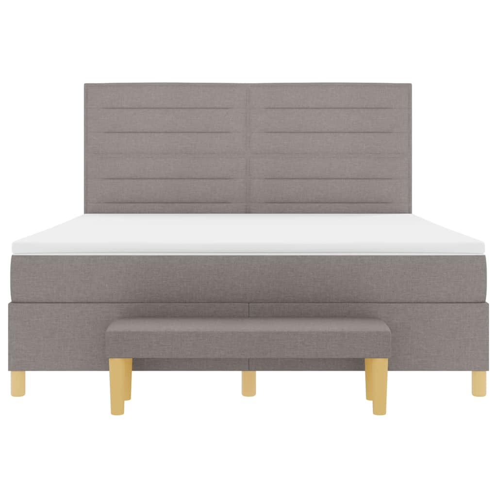 Boxspring bed met matras met hoofdeinde Taupe 180 x 200 cm Stof