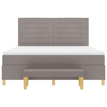 Boxspring bed met matras met hoofdeinde Taupe 180 x 200 cm Stof