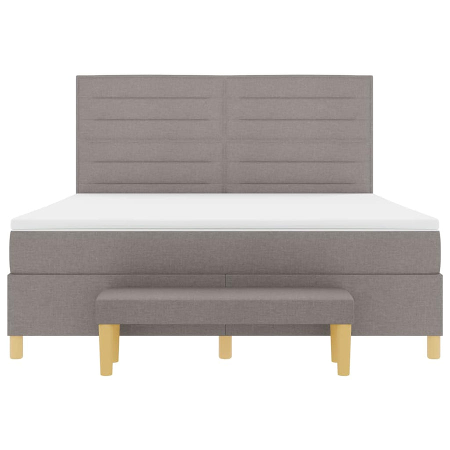 Boxspring bed met matras met hoofdeinde Taupe 180 x 200 cm Stof