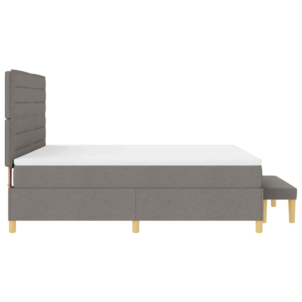 Boxspring bed met matras met hoofdeinde Taupe 180 x 200 cm Stof