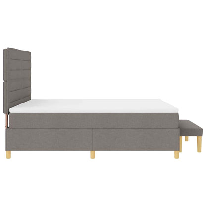 Boxspring bed met matras met hoofdeinde Taupe 180 x 200 cm Stof