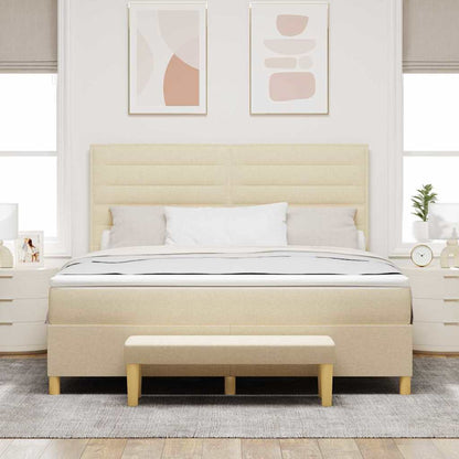 Boxspring bed met hoofdeinde Crème 200 x 180 cm Stof