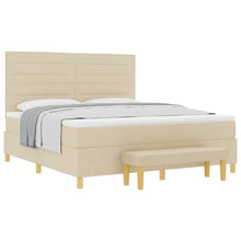 Boxspring bed met hoofdeinde Crème 200 x 180 cm Stof