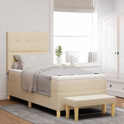 Boxspring bed 200x80 cm crème stof
