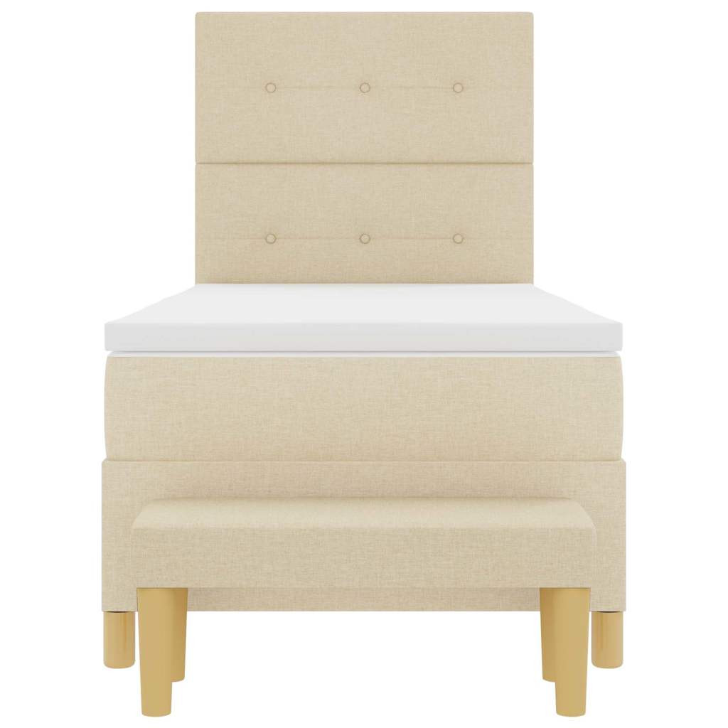 Boxspring bed met kussen met hoofdeinde Crème 200 x 80 cm Stof