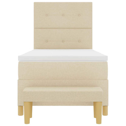 Boxspring bed met kussen met hoofdeinde Crème 200 x 80 cm Stof