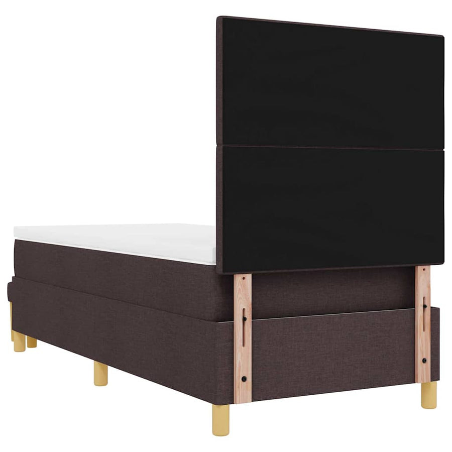 Boxspring bed met matras Donkerbruin 90 x 190 cm Stof