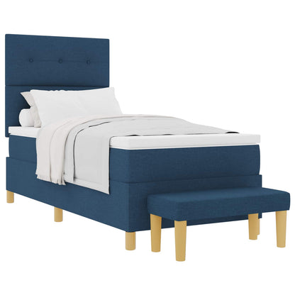 Boxspring bed met hoofdeinde Blauw 190 x 90 cm Stof