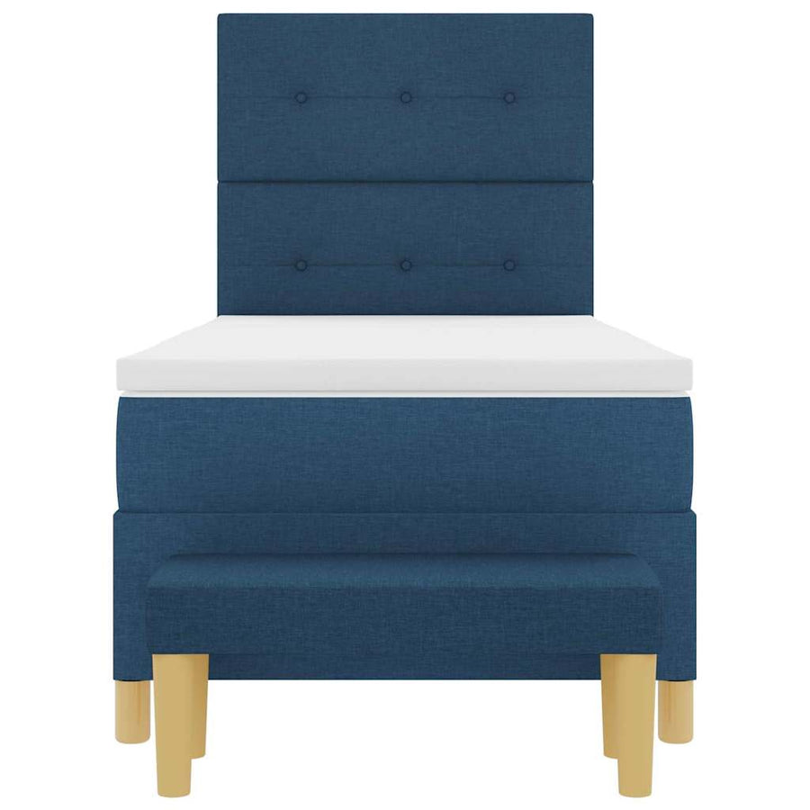 Boxspring bed met hoofdeinde Blauw 190 x 90 cm Stof