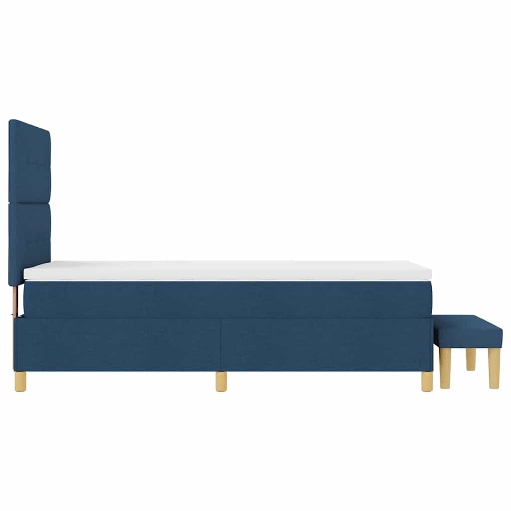 Boxspring bed met hoofdeinde Blauw 190 x 90 cm Stof