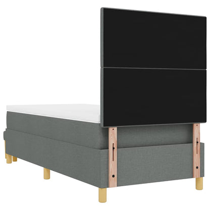 Boxspring bed met kussen Donkergrijs 200 x 90 cm Stof