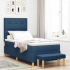 Boxspring bed 200x90 cm blauw stof