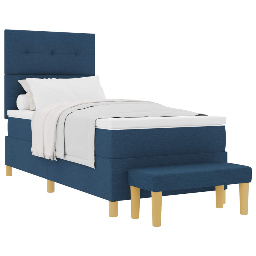 Boxspring bed met hoofdeinde Blauw 200 x 90 cm Stof