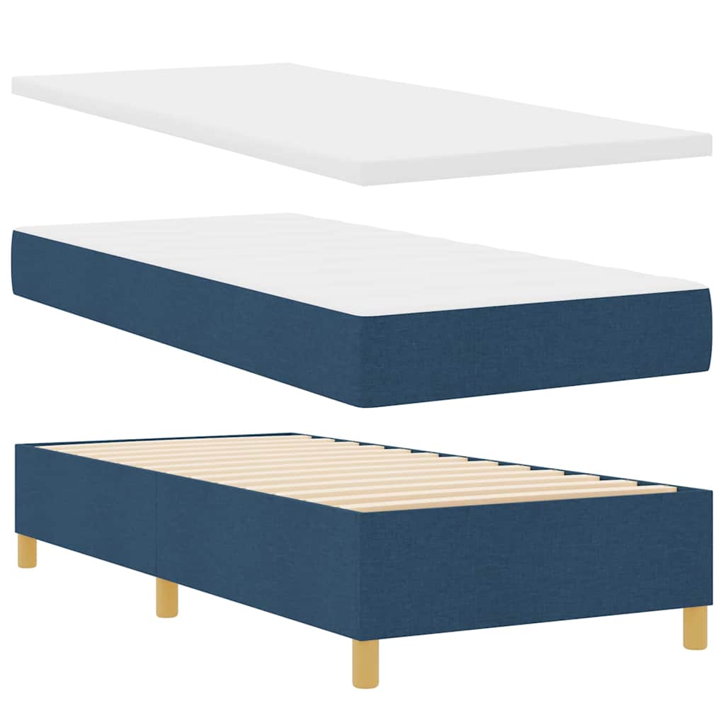 Boxspring bed met hoofdeinde Blauw 200 x 90 cm Stof